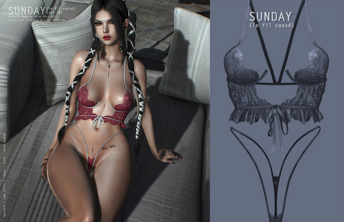 {le fil cassé} Sunday Lace Set Graphite