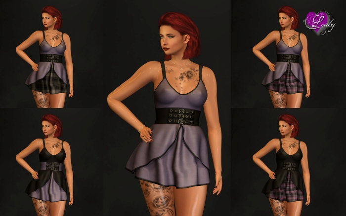 Laby's Dress Black/Grape