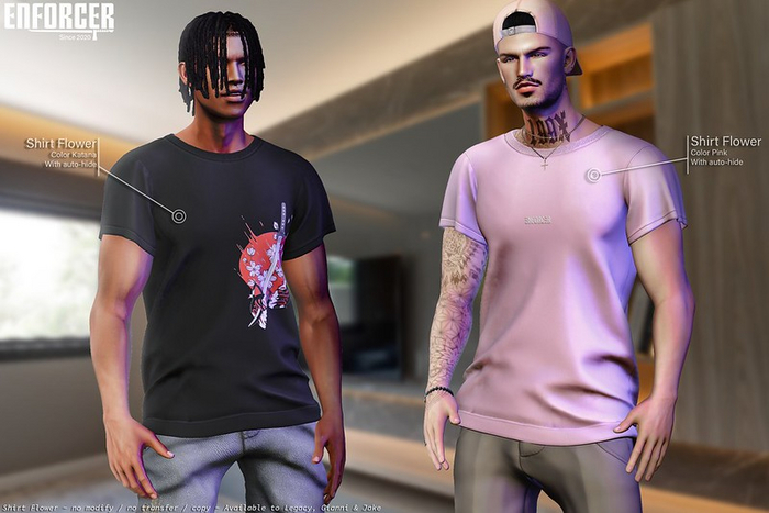 [ENFORCER] Shirt Flower BLUE