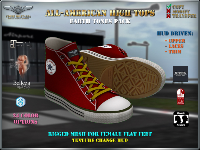 SMS All-American High Tops for Women, Earth Tones