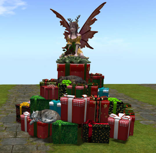 22 a lot of gifts box with fairy and cat