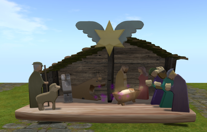 22 wood nativity