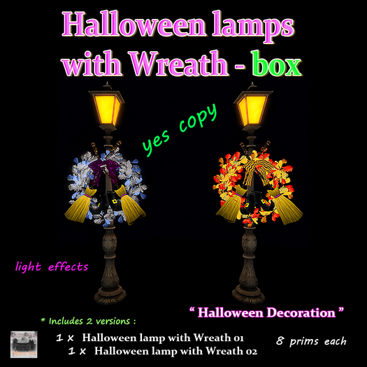 Halloween lamps with Wreath
