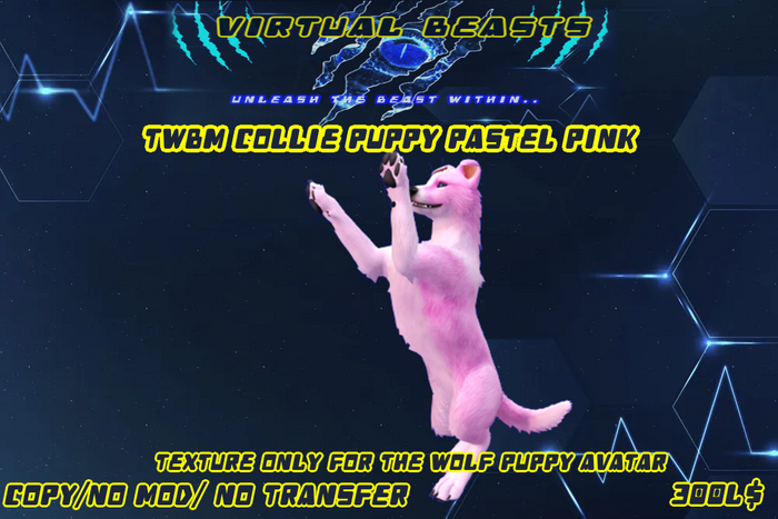 \\\ VB /// TWBM Collie Puppy Pastel Pink