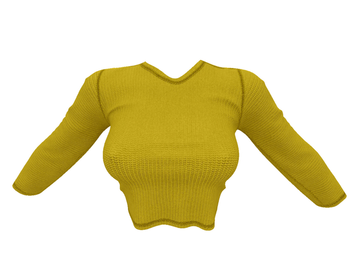 REVOLUTION - Cropped Sweater (Yellow)
