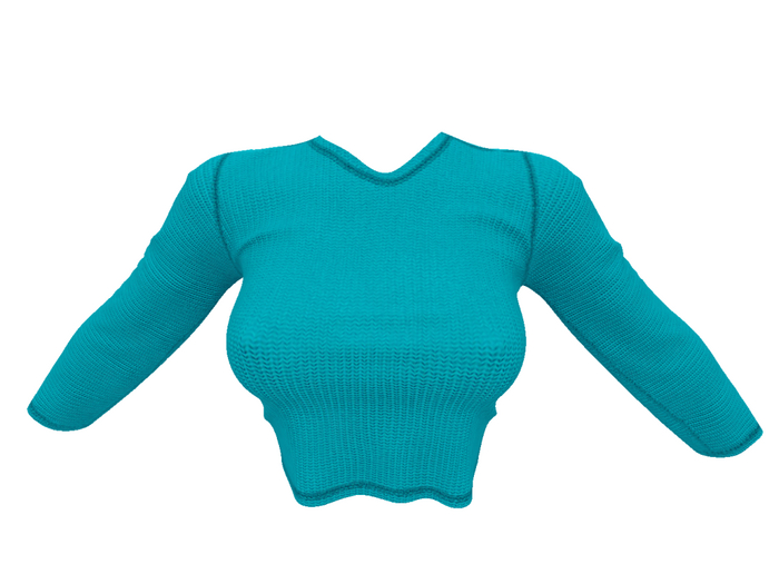 REVOLUTION - Cropped Sweater (Turquoise)