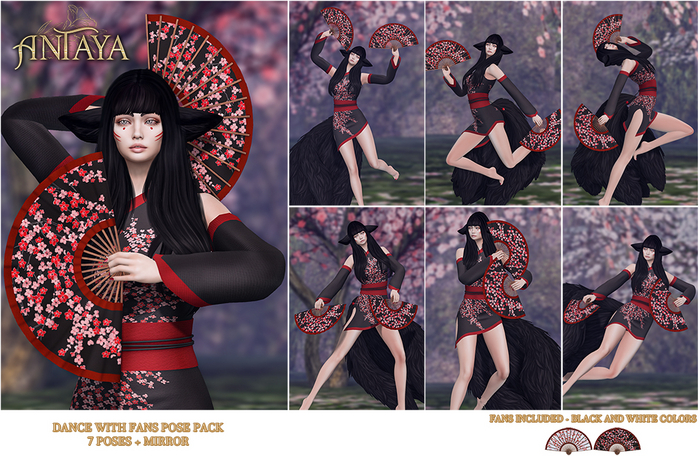 :: ANTAYA :: Dance with fans pose set (wear)