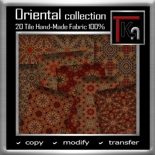 TKA-Oriental Collection - 20 Tile Hand-Made Textures Fabric 100% - Full perms