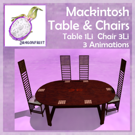 DRAGONFRUIT Mackintosh Dining Table & Chairs