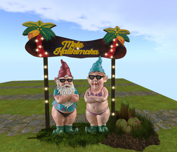 21 gnome beach couple melikalikimaka