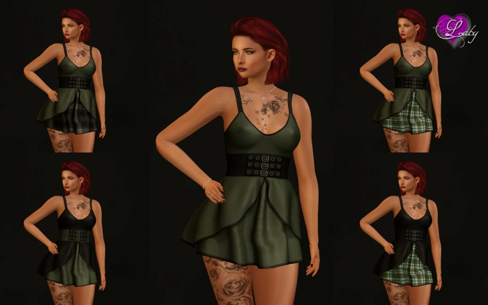 Laby's Dress Black/Green