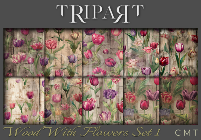 .::TRIPART::.Wood With Flowers Set 1