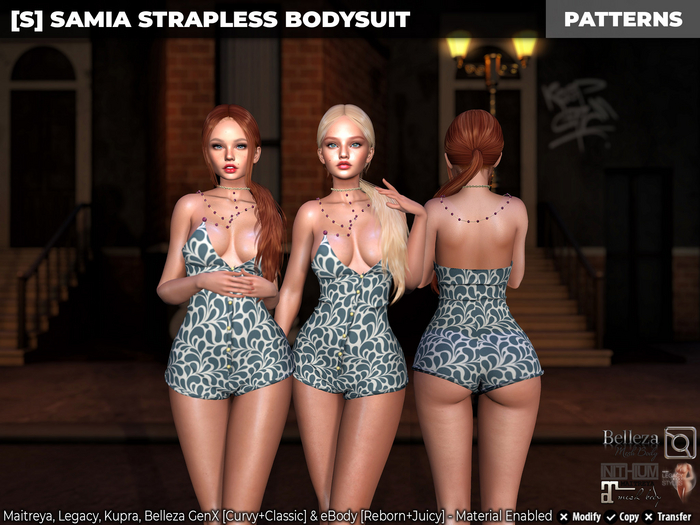 [S] Samia Strapless Bodysuit Patterns