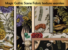 Magic Gothic Scene Fabric texture seamless