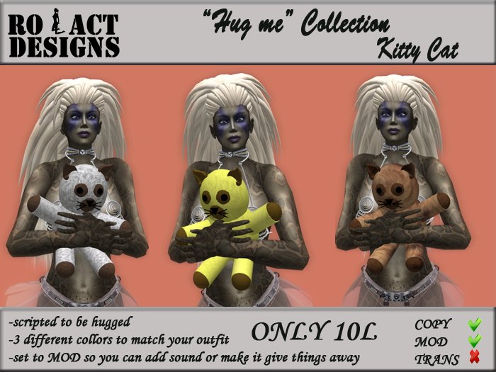 ..::RO!ACT::..DESIGNS "Hug Me" Kitty Cat - 3 colors pack (white, yellow, brown)