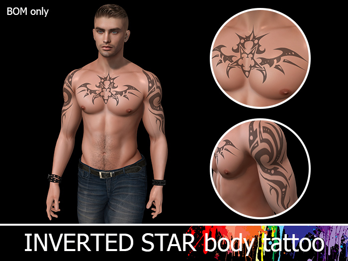 Second Life Marketplace - [Old Pallete] INVERTED STAR body tattoo /BOM/