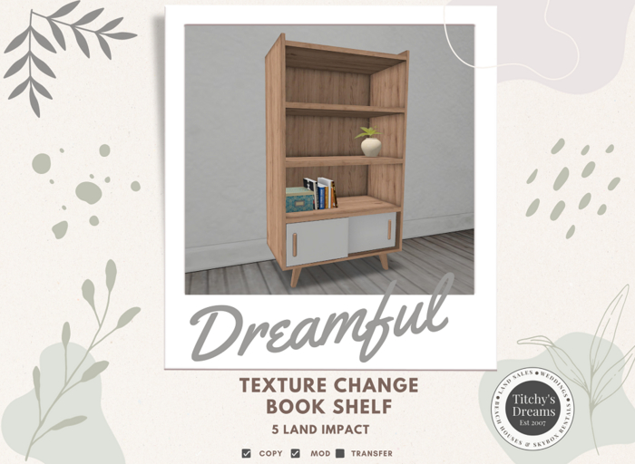 Dreamful Book Shelf With Texture Changer