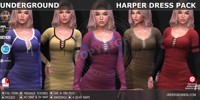 [UG MESH] HARPER DRESS PACK (DAE)