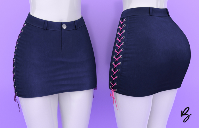 Laced Skirt (Dark Blue)