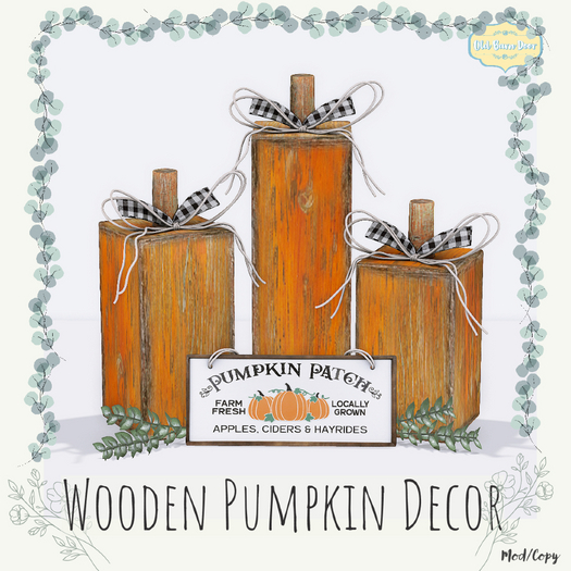 {OBD} Wooden Pumpkin Decor 