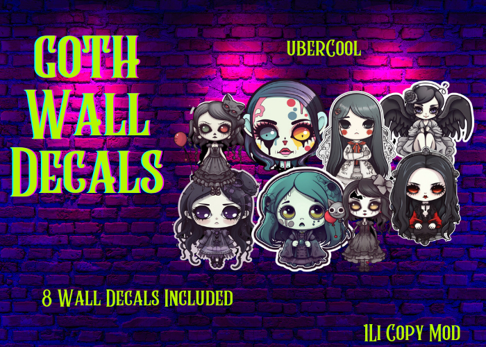 *uC* 8 Goth Girl Wall Decals