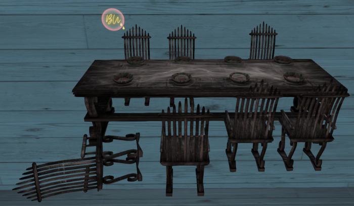 11. MOoH! Skeleton party table 15LI RARE