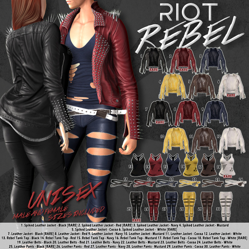 25. RIOT / REBEL Leather Pants - Black - Jake - RARE