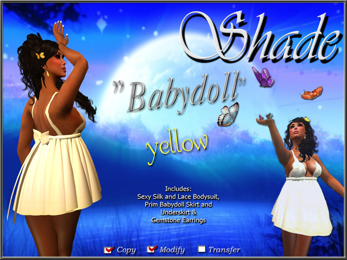 !SHADE! "Babydoll" Dress Yellow *Promotional Price*