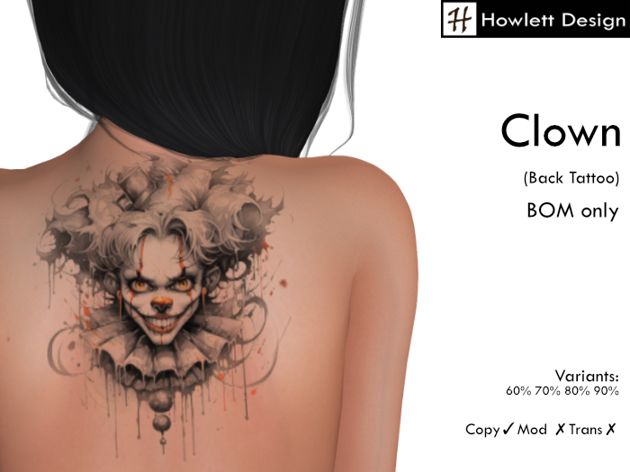 [HDesign] Clown (Back Tattoo)