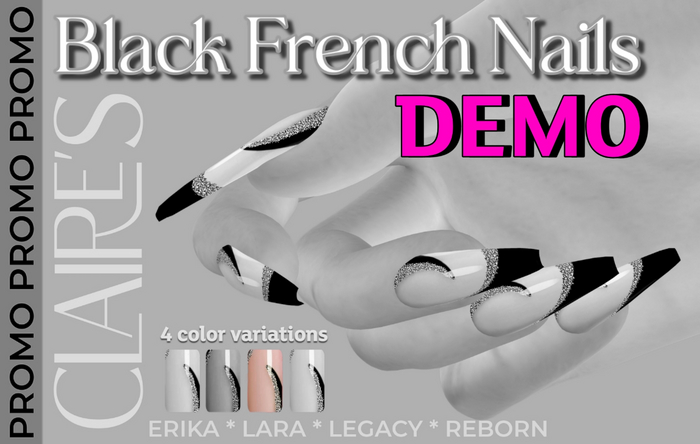 DEMO [Claire's] Black French Nails