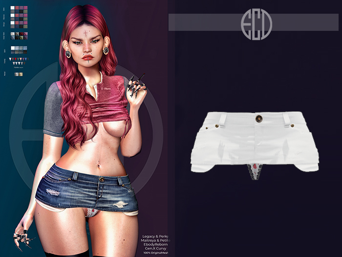 ED. Sumatra DenimSkirt White