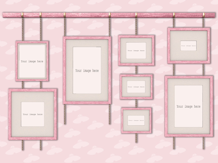 Amalgam: Ewan Hanging Frames - Pink [add]