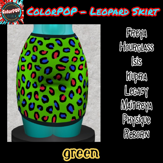 ColorPOP - Leopard Skirt - Green