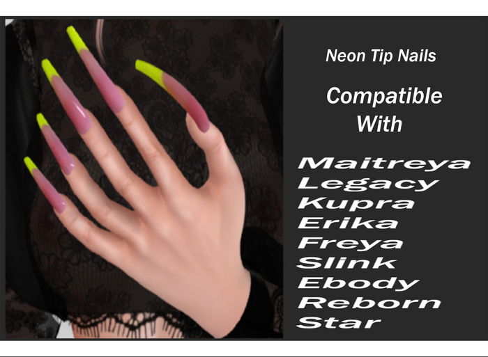 [ReM] Neon Tip XL_coffin_nails