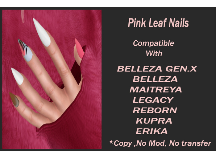 [ReM] Pink Leaf Nails