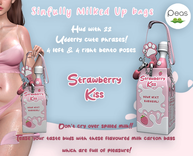 P e a s.Sinfully Milked Up Strawberry Kiss Bag
