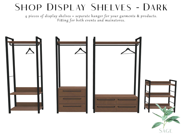 Sage - Shop Display Shelves - Dark