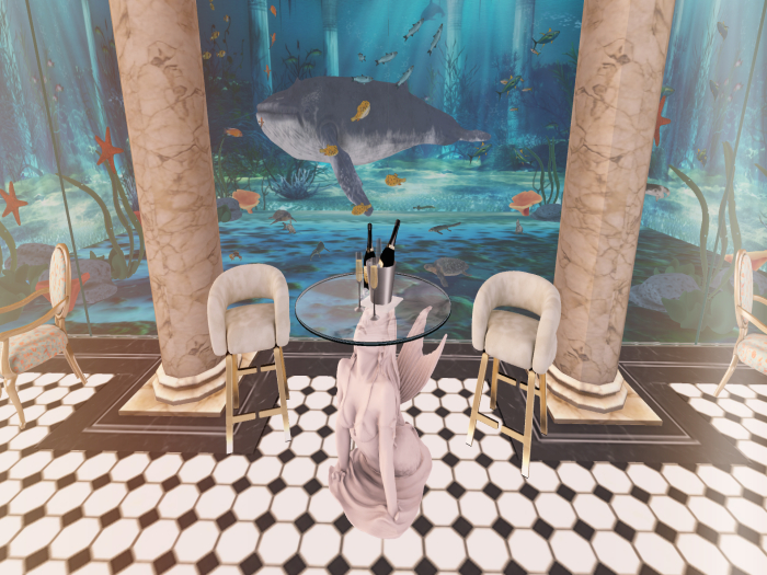 Mermaid Bar Table ( White ) & Bar Stool  ( Single & Cuddle )