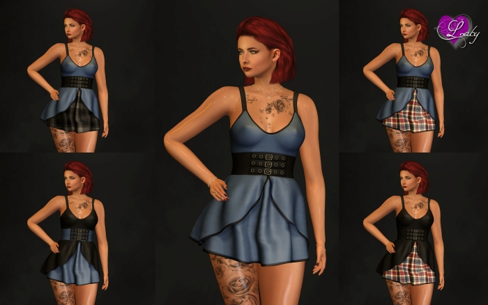 Laby's Dress Black/Royal
