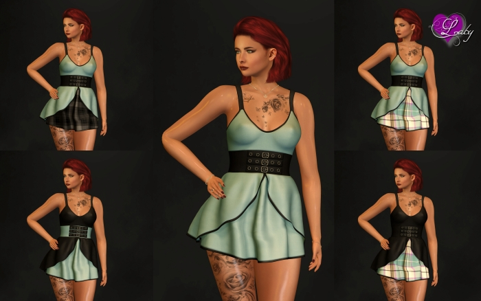 Laby's Dress Black/Sky