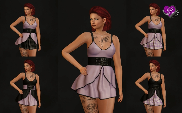 Laby's Dress Black/Purple