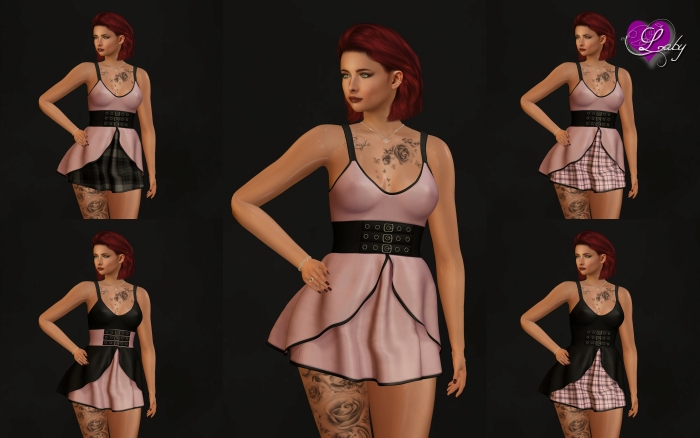 Laby's Dress Black/Pink