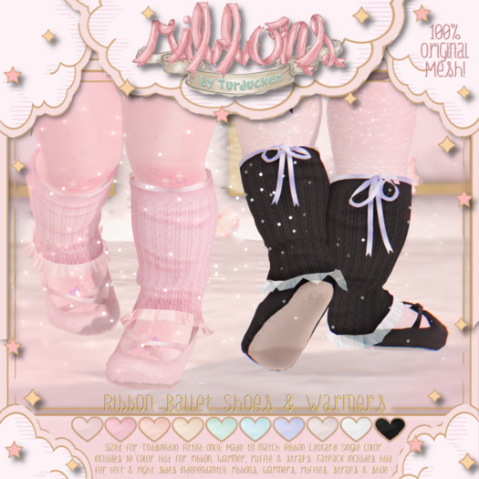 {Ribbons} Ribbon Ballet Shoes & Warmers - Peach {Box}