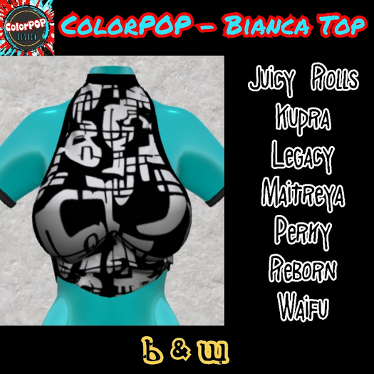 ColorPOP - Bianca Top - B&W