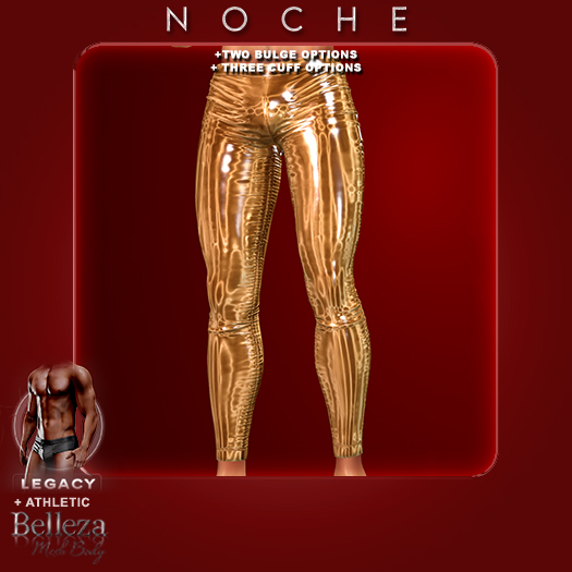Noche. Latex Leggings Gold