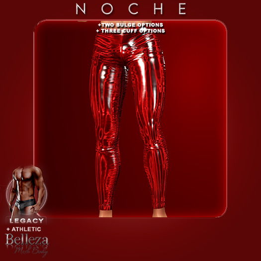 Noche. Latex Leggings Red