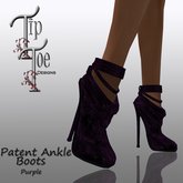 New--TIPTOE Patent Ankle Boots-Purple