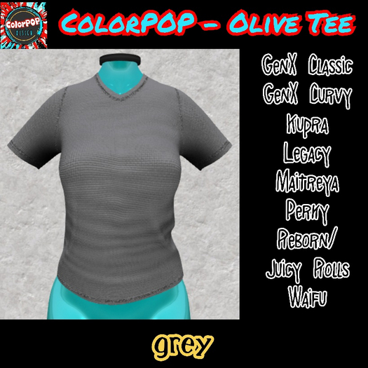 ColorPOP - Olive Tee - Grey