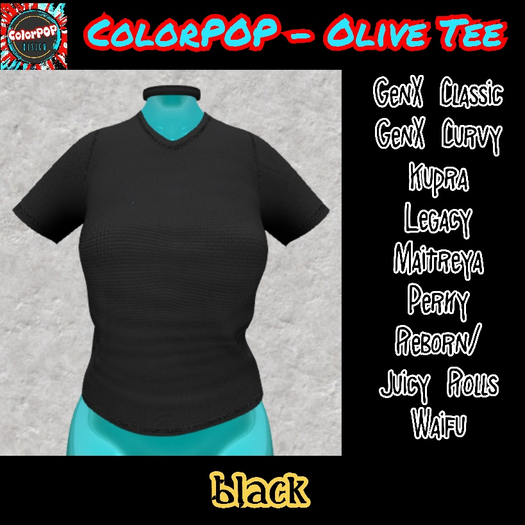 ColorPOP - Olive Tee - Black