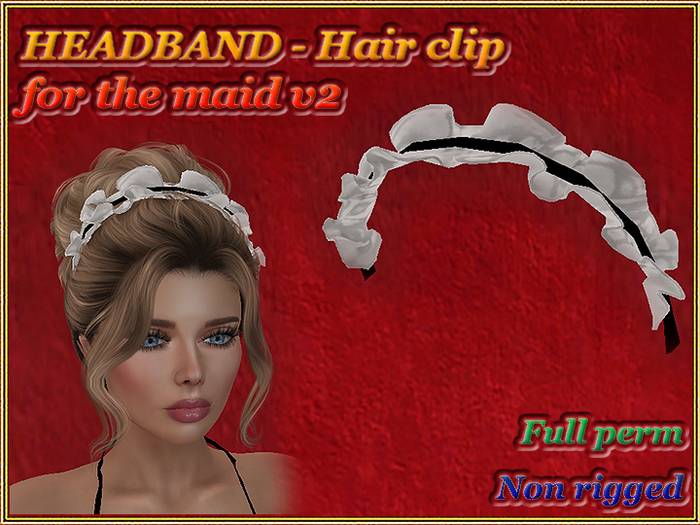 HEADBAND - Hair clip for the maid v2 (No rigg) Full perm